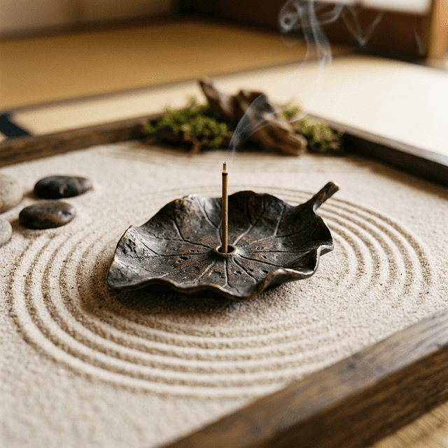 禪意小荷 - 陶瓷銅荷葉香插