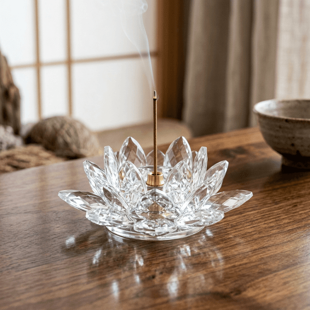 琉璃蓮花 - 冰沙琉璃透明香座