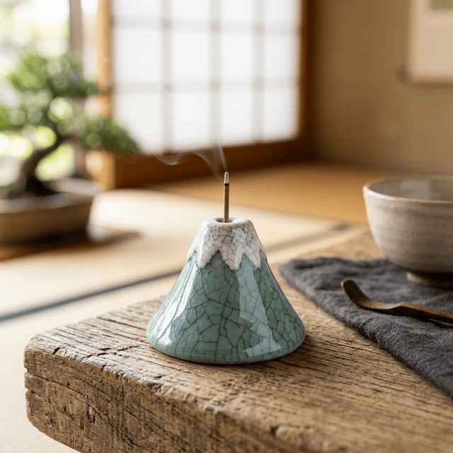 富士初雪 - 冰裂紋陶瓷小香立